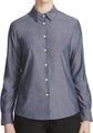 Women&#39;s Chambray Long Sleeve Shirt, NNT - Mid Blue (Size: 8)
