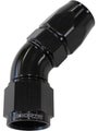 Aeroflow 570 One-Piece Full Flow 45 Degree Hose End -6AN Black