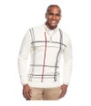 Geoffrey Beene Mens Windowpane Quarter-Zip Pullover Sweater, NWT