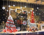 Christmas Windows Static Stickers Clings Removable Vinyl Santa Claus Christma