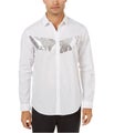 I.N.C Mens Sequins Chest Button Up Shirt