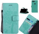 Alcatel 1S case leather wallet case embossed pattern