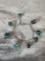 925 Sterling silver artisan lampwork glass bead bracelet