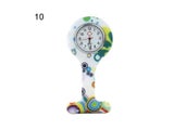 Silicone Nurse Watch Multicolor Pattern Arabic Numerals Round Dial Women Nurses