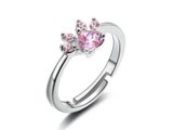 Cute Bear Paw Cat Claw Opening Adjustable Ring Rose Gold Color Rings For Women
