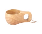 Wooden Tea Cup Multipurpose Nordic Style Wooden Mug with Handle for Drinking