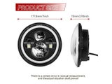 Universal Round Motorcycle OffRoad Headlight 7Inch Yellow/WhiteDRL Headlamp For