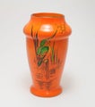 SHELLEY Stunning &amp; Vibrant ORANGE KINGFISHER VASE- Circa 1930