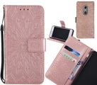 Vodafone N9 Case Leather Wallet case embossed sunflower pattern
