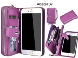 Alcatel 3v Case coin wallet case full wallet leather case