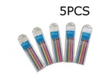 0.7mm Metal Mechanical Pencil Set 2B Colored Lead Refills School Sketch Art