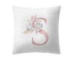 English Alphabet Letter Pillow Case Waist Throw Cushion Cover Home Sofa Car D