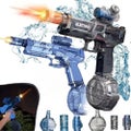 1set Ultimate Battle Water Blaster Long Range Motorized Electric Water Gun wi...