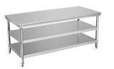 Kitchen workbench table stainless steel 3 tier 1500mm L×800mm D×900mm H