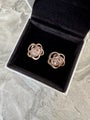 Rose gold plated 925 Sterling silver CZ rose stud earrings