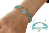 Handmade Natural Stone Beaded Bracelet Adjustable Woven Bangle for Jewelry-Sky