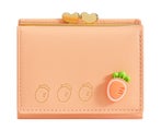 Wallet for Women, Faux Leather, Water Resistant, Orange, Unisex, Mini Purse,