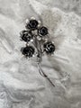 1940s Coro Sterling Silver Five Roses Brooch