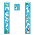 3PCS Christmas Door Banner Window Hanging Flag Home Decor Santa Deer Ornaments