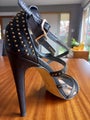 Siren strappy heels with gold dots