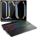 iPad Pro 13 Inch (M4 2024) 360 Rotatable Backlit Keyboard Case (Black)