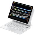 iPad A16 11 Inch (2025) Magic Keyboard Case with 7-Color Backlit (White)
