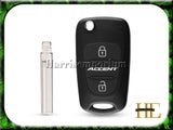 Keyless entry key shell for Hyundai ACCENT - square blade right groove