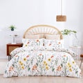 Dreamaker 100% Cotton Sateen Duvet Cover Set Daisy Print Queen