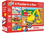 Galt - 4 Puzzles in a Box - Vehicles