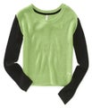 Aeropostale Womens Colorblocked Sleeve Crew Knit Sweater