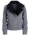Aeropostale Womens Zip Up Faux Fur Collar Field Jacket