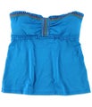 Lucky Brand Womens Stitched Ruffled Bandeau Swim Top