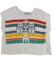 TRULY MADLY DEEPLY Womens Striped Eagle Graphic T-Shirt