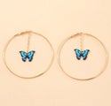 Brand New Gorgeous Blue Butterfly Hoops