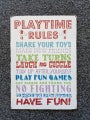 Vintage-look 'Playtime Rules' Sign