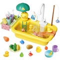 4in1 Kitchen Play Sink Toy Duck Floating Pool Fishing Game for Boys Girls