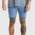 RVCA FRAYED WALKSHORT VINTAGE BLUE SIZE 38 MENS.