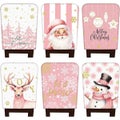 6 Pcs Christmas Chair Back Covers Xmas Chair Protector Washable Seat Covers