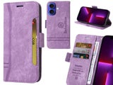 iPhone 16 Plus Case Alcantara 4 Cards Wallet Case