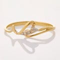 9ct Yellow Gold, 0.01ct Diamond Loop Ring