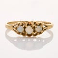 9ct Yellow Gold, Three Stone Opal Ring, size K 1/2