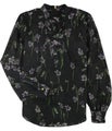 Ralph Lauren Womens Mockneck Zip-up Blouse