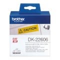 Brother DK 22606 Continuous Label 62mm x 15.24mt Black on Yellow