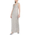 Adrianna Papell Womens Beaded Gown Dress