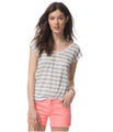 Aeropostale Womens Striped Lattice Back Graphic T-Shirt