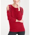 I.N.C Womens Cold-Shoulder Pullover Sweater