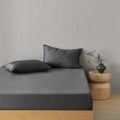 Natural Home Bamboo Fitted Sheet Set Charcoal Queen Bed