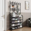 Clothes Garment Coat Hat Hanging Stand with Shoe Racks