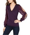 I.N.C Womens Illusion Surplice Pullover Blouse