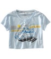 Aeropostale Womens Cropped Wide Neck Graphic T-Shirt